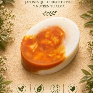 Jabon artesanal Encanto natural tierra y aire arroz, miel y curcuma_1