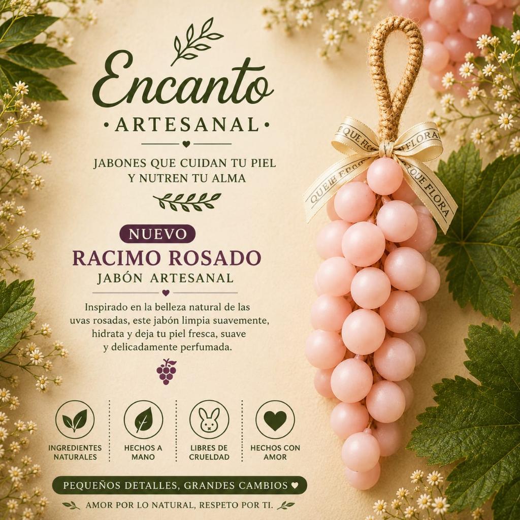 Jabon artesanal encanto natural hemectante racimo de uvas - Encantoartesanal.com