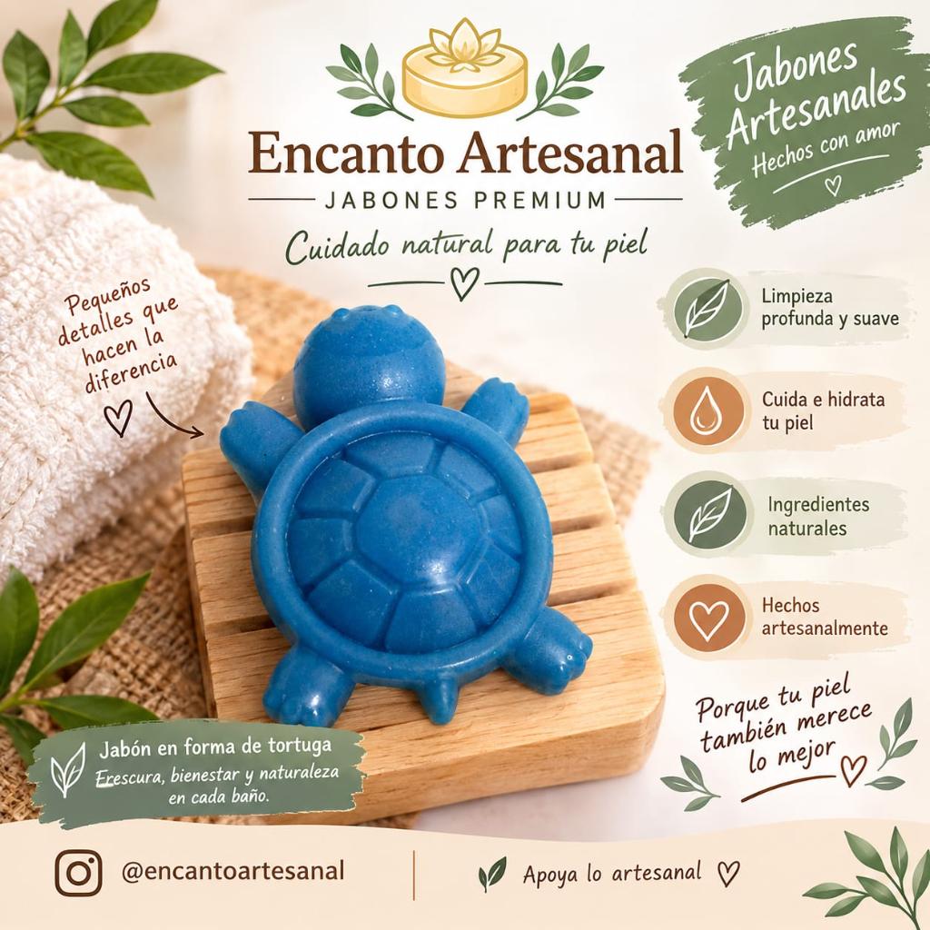 Jabon artesanal Encanto de mar tortuga - Encantoartesanal.com