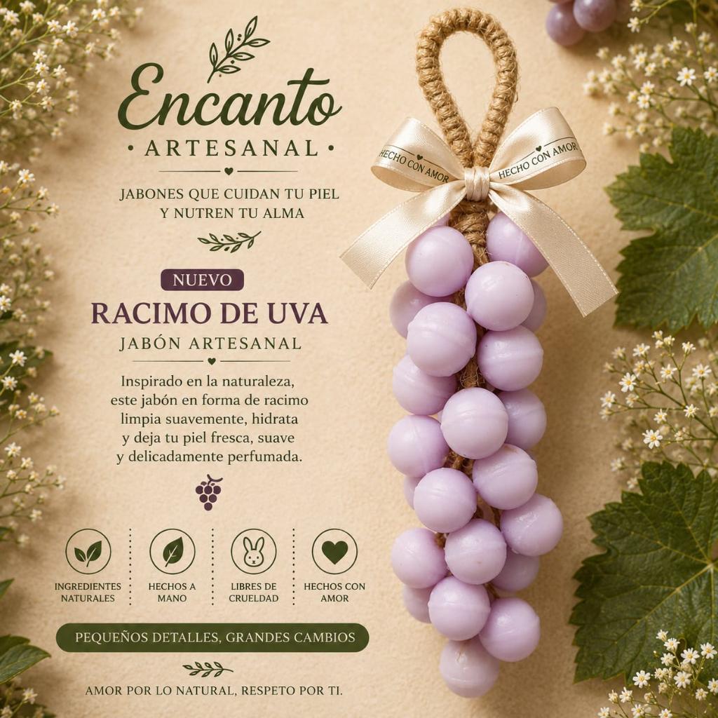 Jabon artesanal Encanto natural Racimo de uvas - Encantoartesanal.com