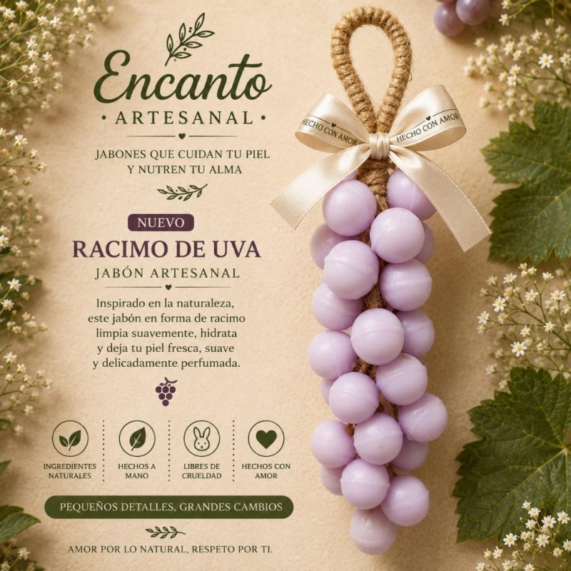 Jabon artesanal Encanto natural Racimo de uvas_1