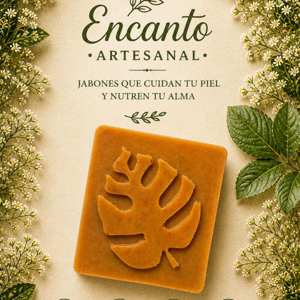 Jabon artesanal Encanto natural tierra y aire curcuma y miel - Encantoartesanal.com