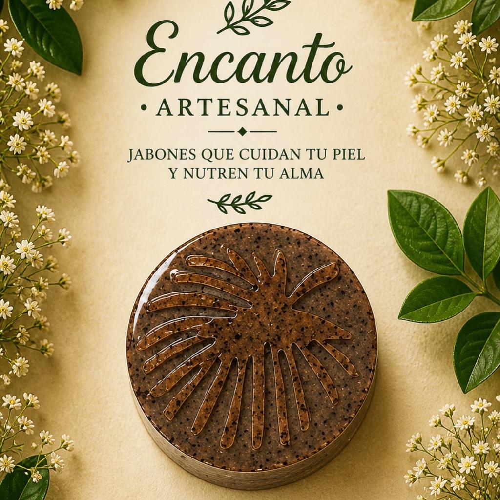Jabon artesanal Encanto natural tierra y aire cafe y canela - Encantoartesanal.com