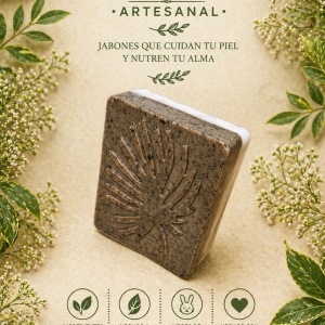 Jabon artesanal Encanto natural tierra y aire cafe y avena_1